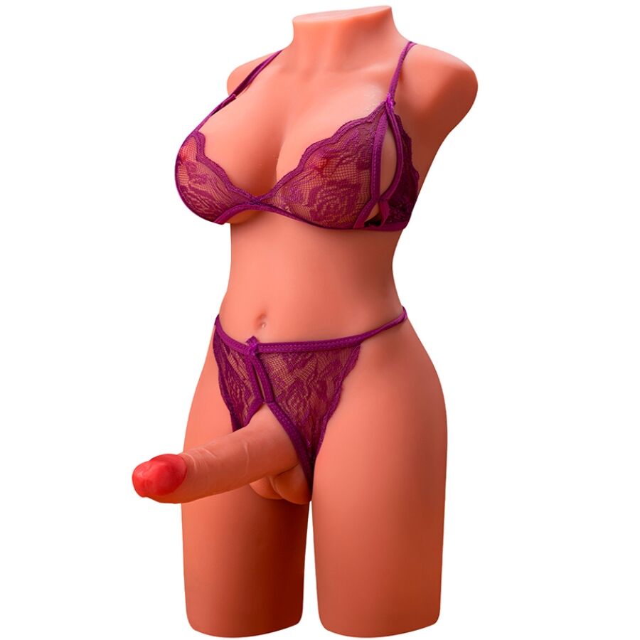 XISE - MIAH LADY BOY WEIBLICHER TORSO MIT DILDO MIT VIBRATION UND STOSSFUNKTION 55 CM