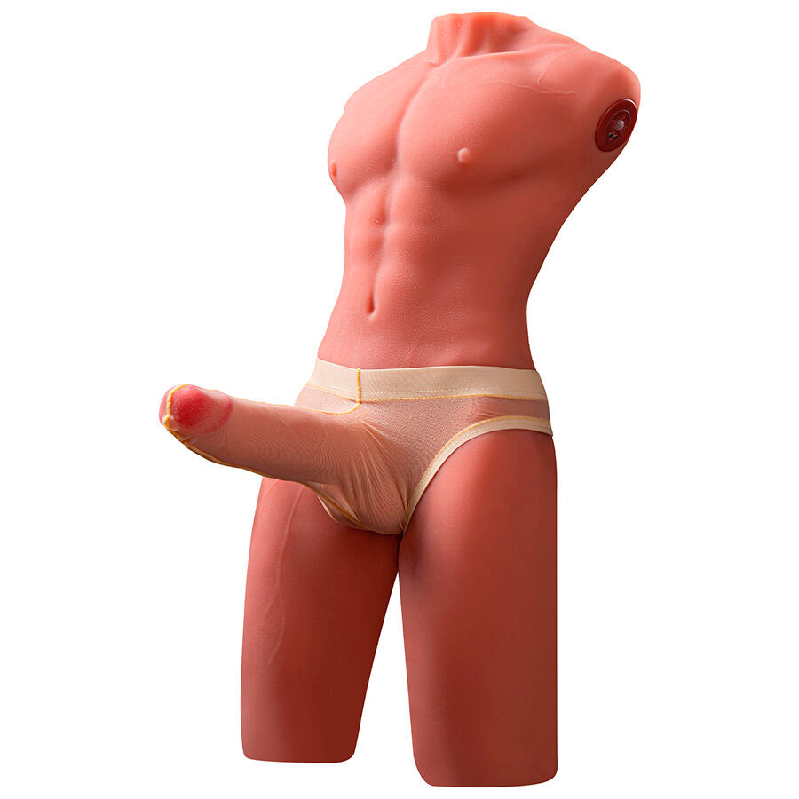 XISE – JASON HALBKÖRPER REALISTISCHER MÄNNLICHER TORSO MIT STOSS- UND VIBRATIONSMÖGLICHKEITEN 55 CM