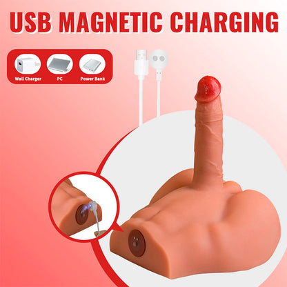 XISE - REALISTISCHER DILDO-MASTURBATOR MIT FRONTPOSITION UND STOSSFUNKTION, 17,5 CM