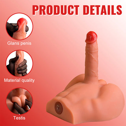 XISE - REALISTISCHER DILDO-MASTURBATOR MIT FRONTPOSITION UND STOSSFUNKTION, 17,5 CM