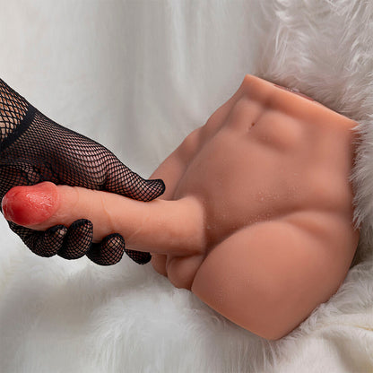 XISE - REALISTISCHER DILDO-MASTURBATOR MIT FRONTPOSITION UND STOSSFUNKTION, 17,5 CM