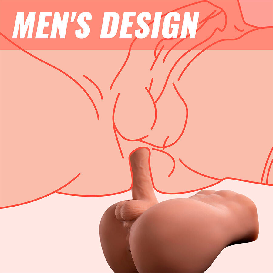 XISE - BERTLETT DILDO ASS REALISTISCHER DILDO UND ANUS-MASTURBATOR FRONTPOSITION MIT STOSSFUNKTION 18 CM