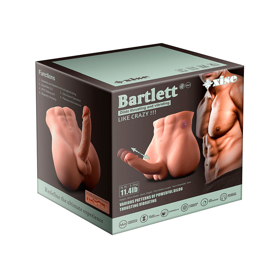 XISE - BERTLETT DILDO ASS REALISTISCHER DILDO UND ANUS-MASTURBATOR FRONTPOSITION MIT STOSSFUNKTION 18 CM