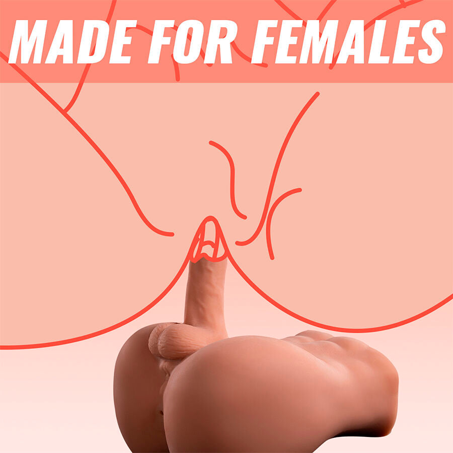 XISE - BERTLETT DILDO ASS REALISTISCHER DILDO UND ANUS-MASTURBATOR FRONTPOSITION MIT STOSSFUNKTION 18 CM