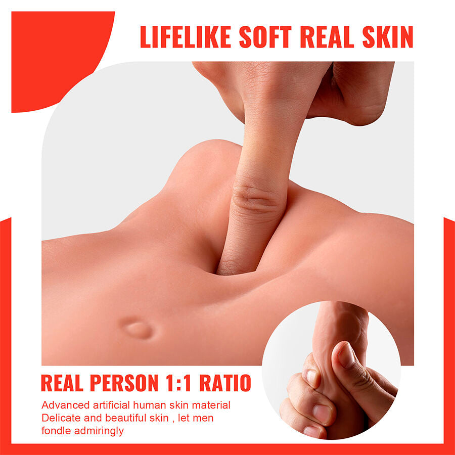 XISE - BERTLETT DILDO ASS REALISTISCHER DILDO UND ANUS-MASTURBATOR FRONTPOSITION MIT STOSSFUNKTION 18 CM