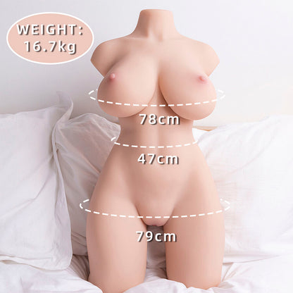 XISE – Realistischer, gepflegter weiblicher Torso mit Stoßfunktion, 71 cm