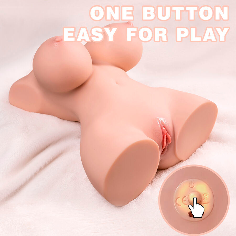 XISE – KLEINER, REALISTISCHER TORSO MIT WEIBLICHER VIBRATION, 40 CM
