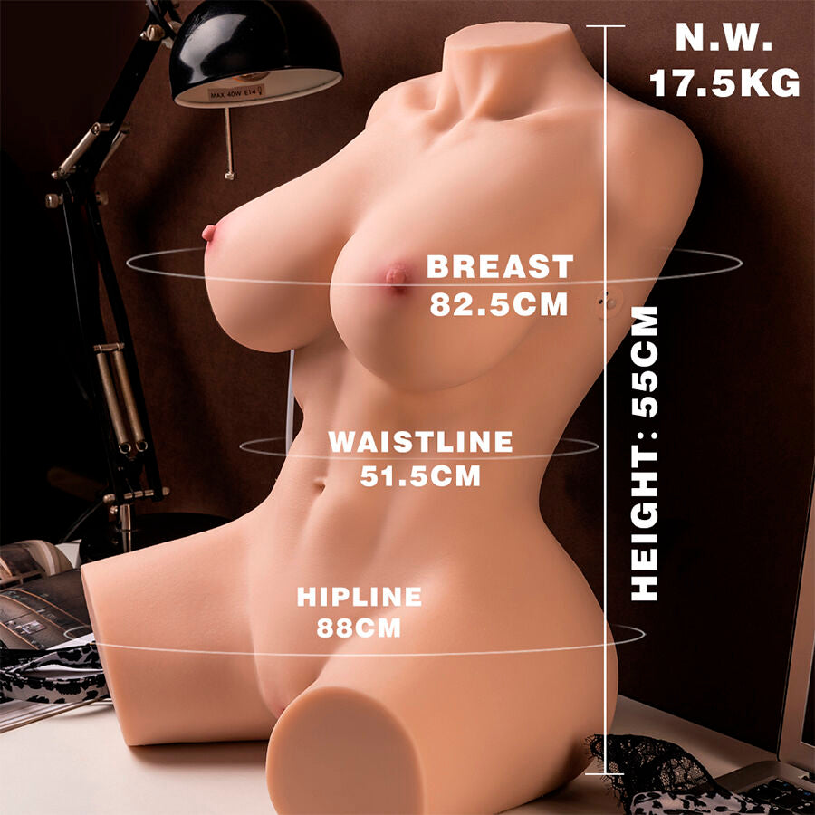 XISE - MURIEL Realistischer weiblicher Torso mit Stoßfunktion, 55 cm