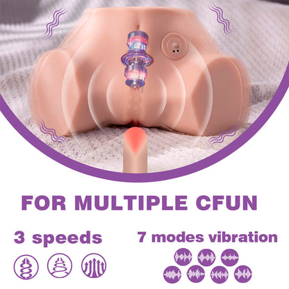 XISE - FENNIE Realistischer Masturbator mit Vibrationsfunktion und mehreren Positionen für Vagina und Anus
