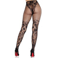 LEG AVENUE - DAHLIA SPITZENSTRÜMPFE MIT NETZDETAIL SCHWARZ