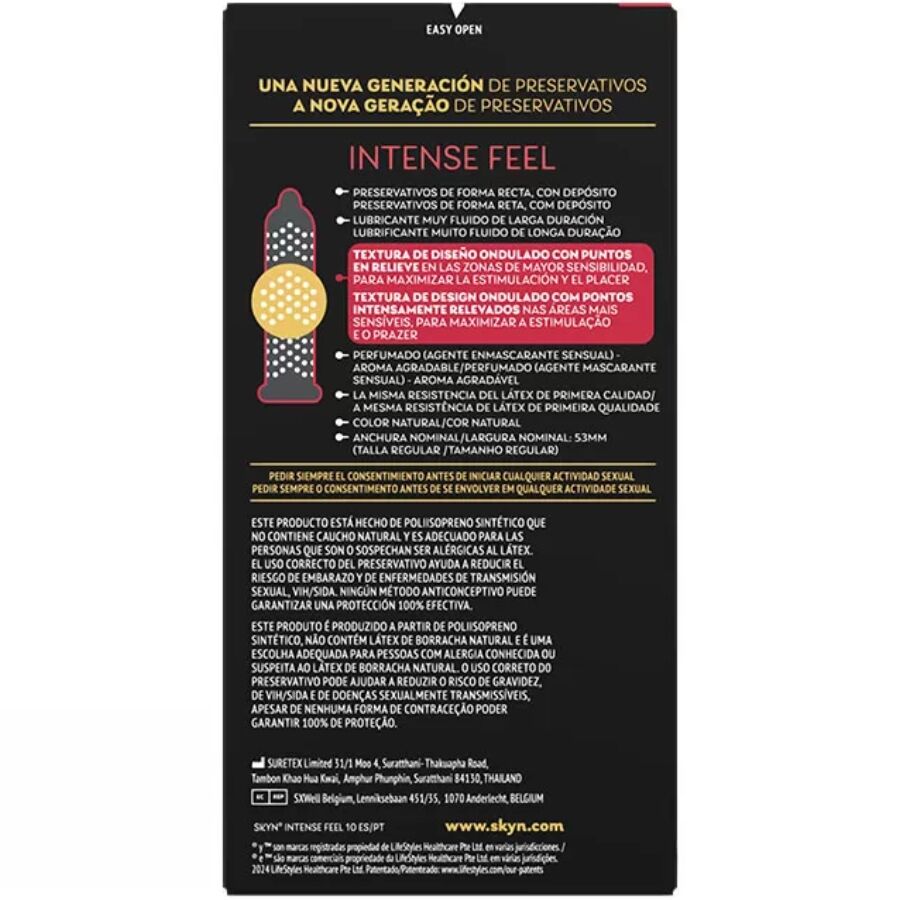 SKYN - KONDOM MIT INTENSIVEM GEFÜHL UND STRUKTURIERTEM WELLENDESIGN, 10 EINHEITEN