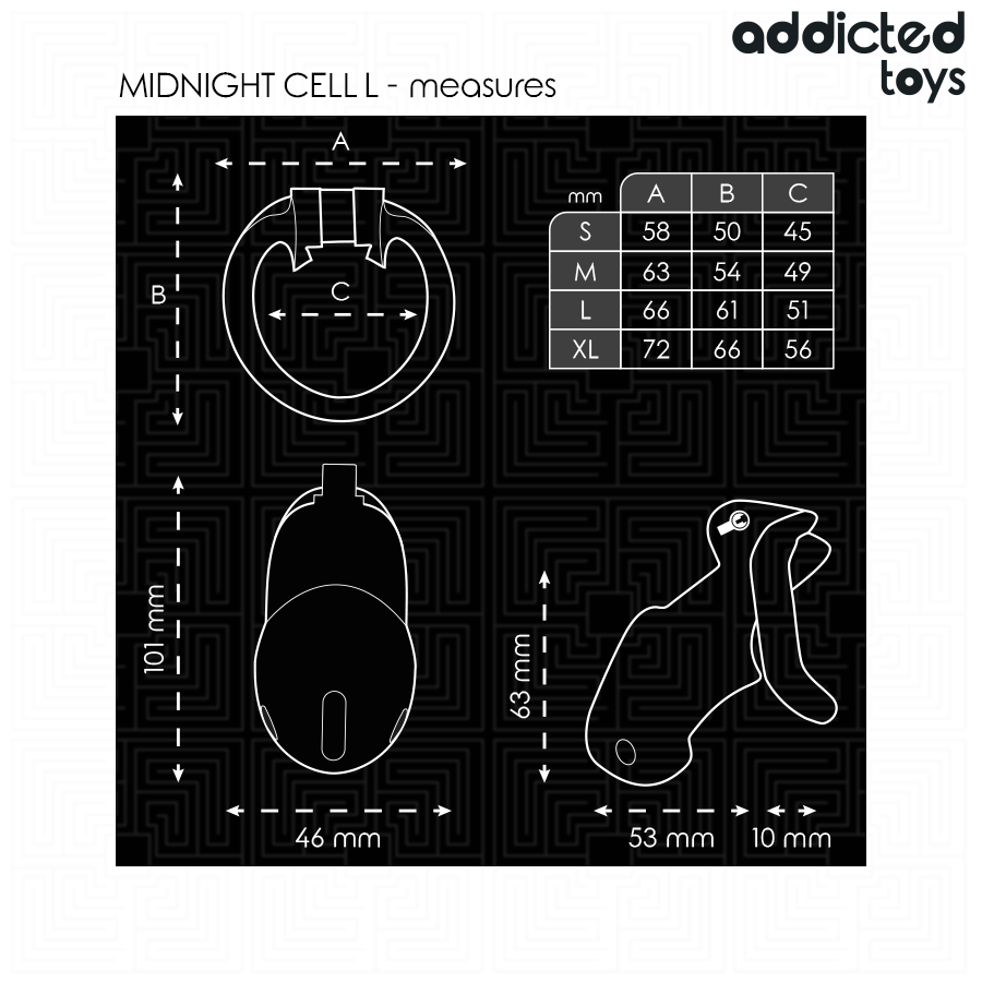 ADDICTED TOYS LOCKED - MINDNIGHT CELL PENISKÄFIG GRÖSSE L