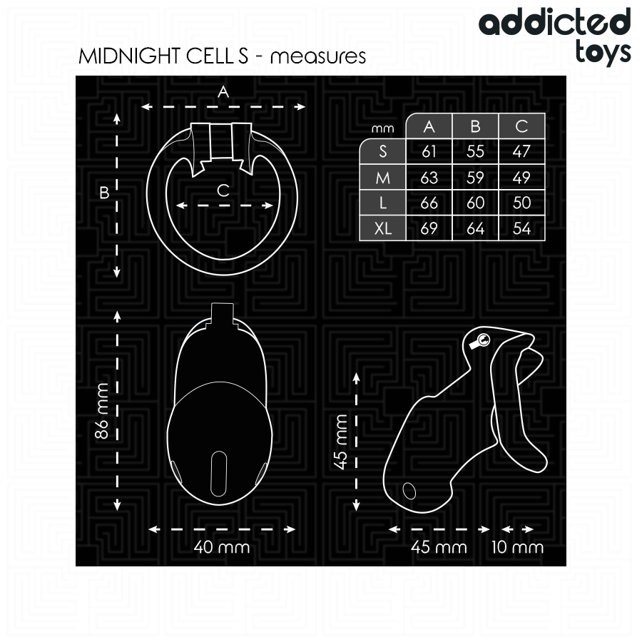 ADDICTED TOYS LOCKED - MINDNIGHT CELL PENIS CAGE GRÖSSE S