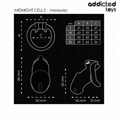 ADDICTED TOYS LOCKED - MINDNIGHT CELL PENIS CAGE GRÖSSE S