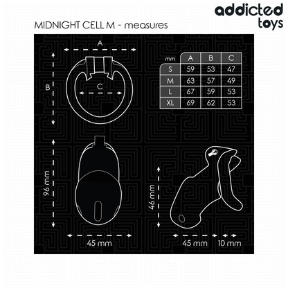 ADDICTED TOYS LOCKED - MINDNIGHT CELL PENIS CAGE GRÖSSE M