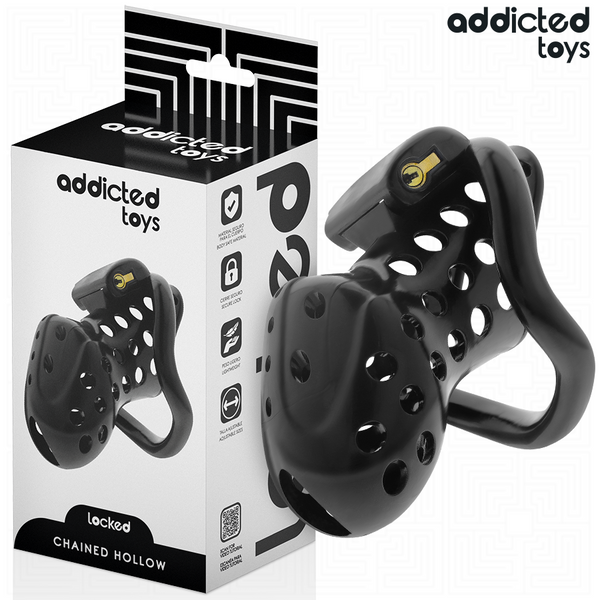ADDICTED TOYS LOCKED - ANGEKETTETER HOHLPENISKÄFIG 10,5 CM