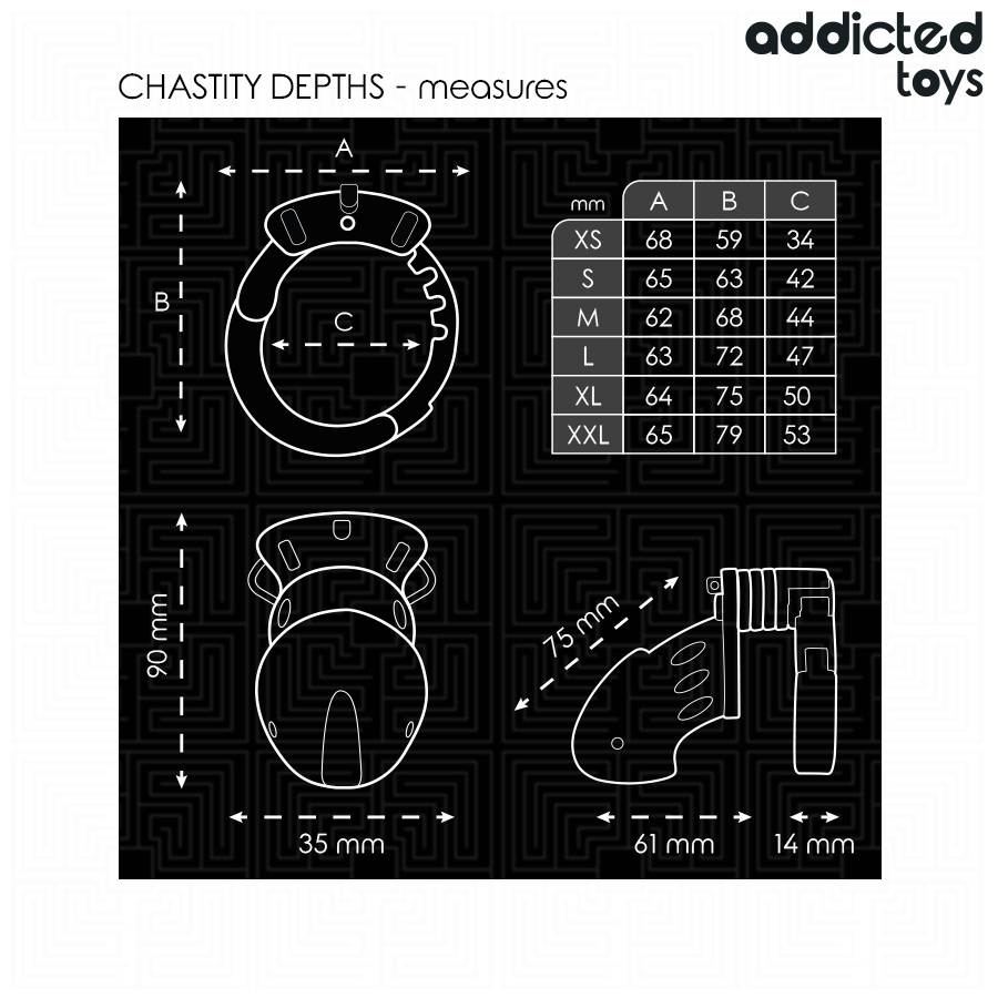 ADDICTED TOYS LOCKED - CHASTITY DEPTHS PENISKÄFIG 7,5 CM