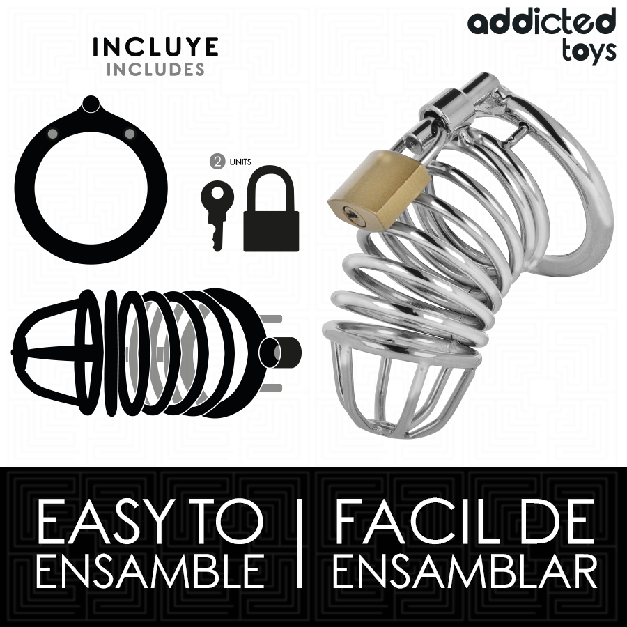 ADDICTED TOYS LOCKED - IRON CELL METALL-PENISKÄFIG 4 CM GRÖSSE S