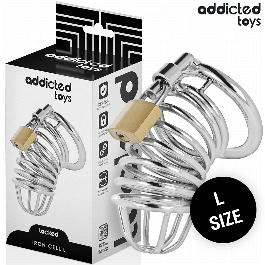 ADDICTED TOYS LOCKED - IRON CELL METALL-PENISKÄFIG 5 CM GRÖSSE L