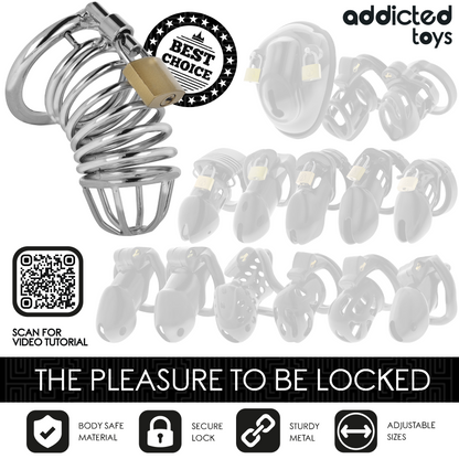 ADDICTED TOYS LOCKED - IRON CELL METALL-PENISKÄFIG 5 CM GRÖSSE L