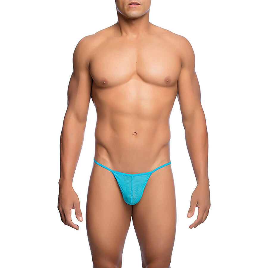 MOB - TRANSPARENTER T-FÖRMIGER TANGA AQUA GRÖSSE L/XL