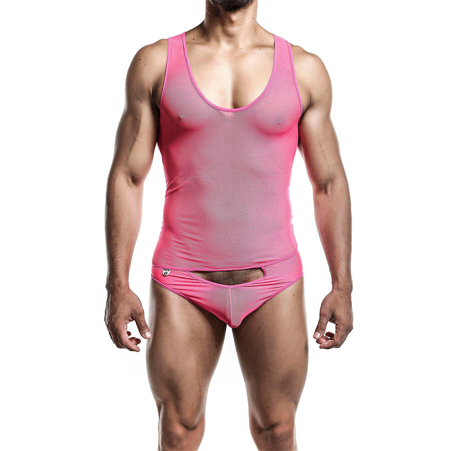 MOB - TRANSPARENTER ROSA BODYSHEER GRÖSSE L/XL