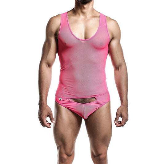 MOB - TRANSPARENTER ROSA BODYSHEER GRÖSSE L/XL
