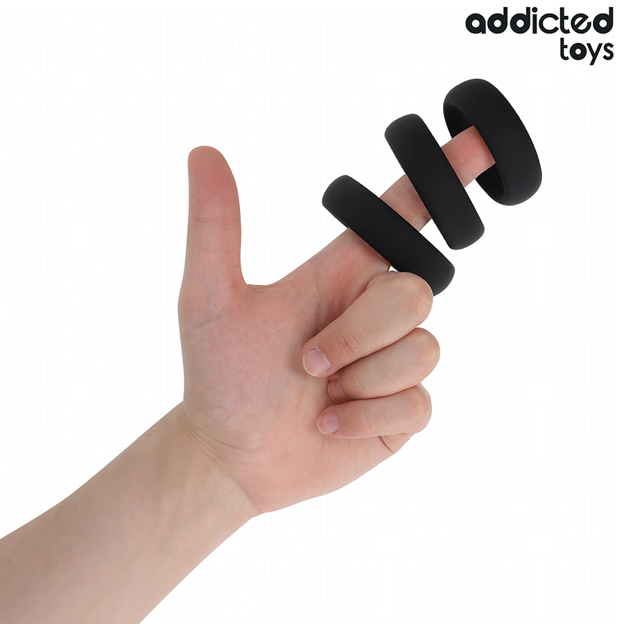 ADDICTED TOYS - SET AUS FLACHEN SILIKONRINGEN