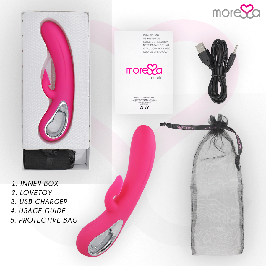 MORESSA - DUSTIN ONDES STIMULANTES CLITORIALES ET FORTES VIBRATIONS SILICONE PREMIUM RECHARGEABLE