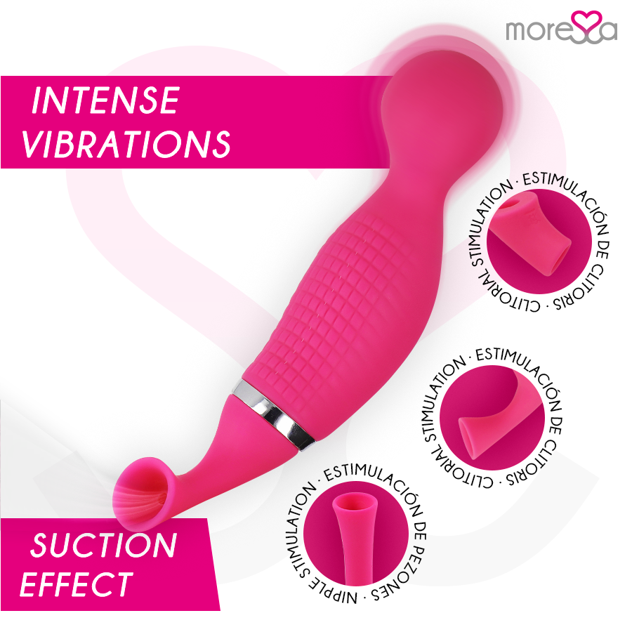 MORESSA - KIRK DUO ONDES STIMULANTES + MASSEUR MULTIFONCTIONNEL RECHARGEABLE EN SILICONE PREMIUM