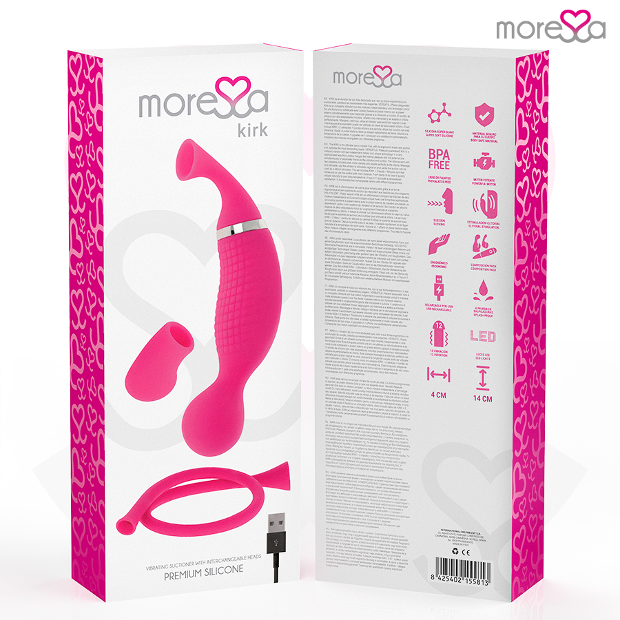MORESSA - KIRK DUO ONDES STIMULANTES + MASSEUR MULTIFONCTIONNEL RECHARGEABLE EN SILICONE PREMIUM