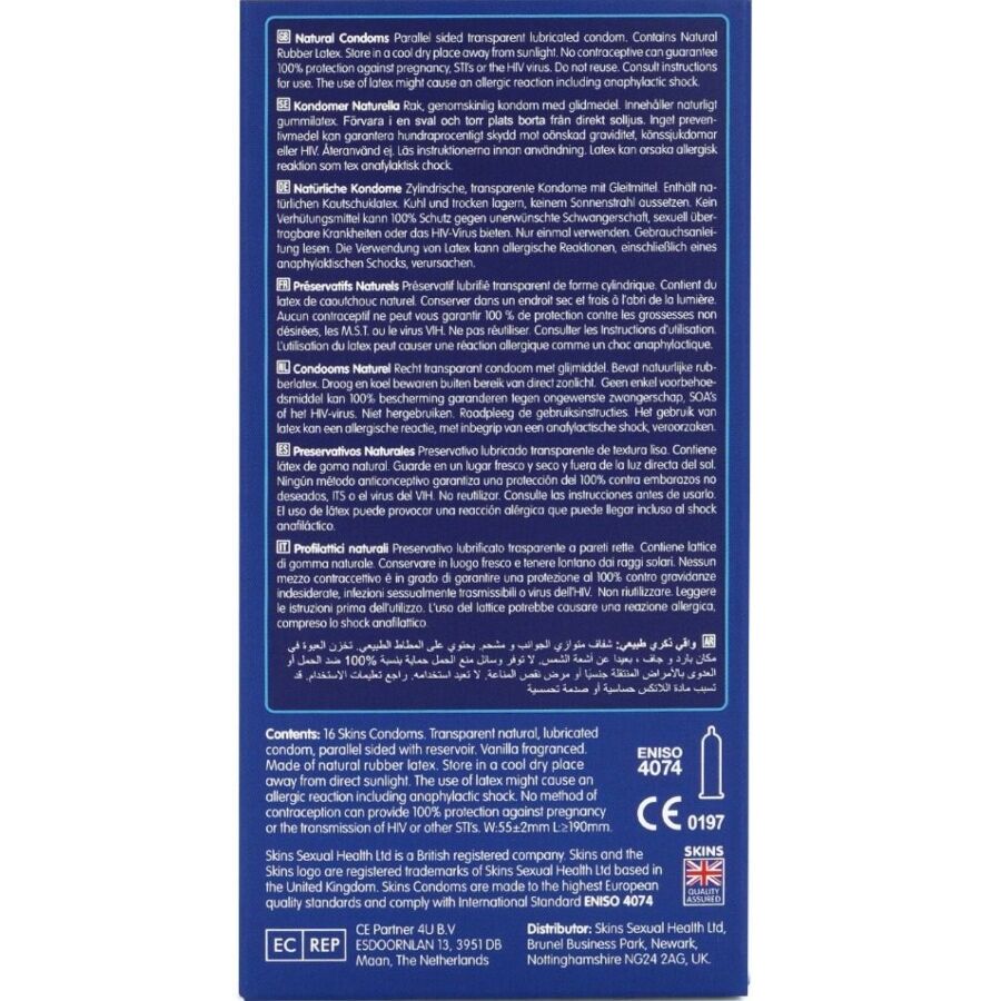 SKINS - NATÜRLICHE PREMIUM-KONDOME PACKUNG 16