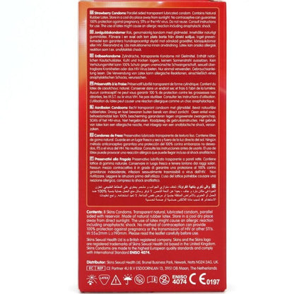 SKINS - ERDBEERE PREMIUM-KONDOME PACKUNG 8