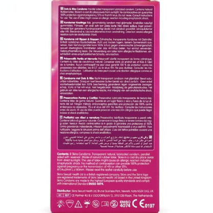 SKINS - DOTS & RIBS PREMIUM-KONDOME PACKUNG 8