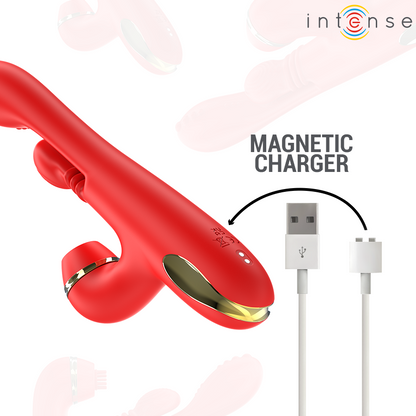 INTENSE - KATY MULTIFUNKTIONS-KLITORIS-STIMULATOR 4 AUSTAUSCHBARE KÖPFE ROT