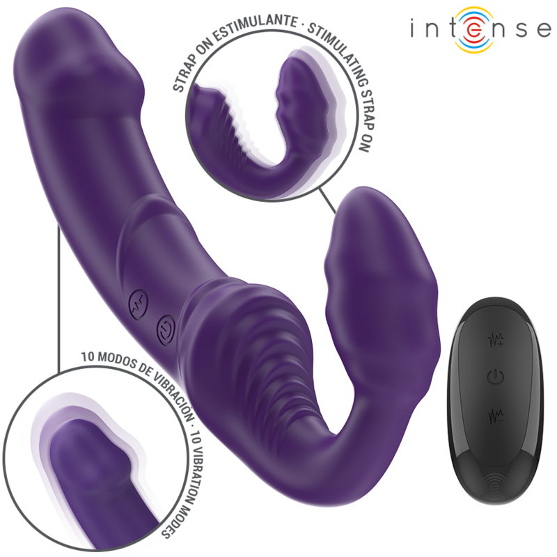 INTENSE - JILL DUBBELE VIBRATOR 20 CM PAARSE AFSTANDSBEDIENING