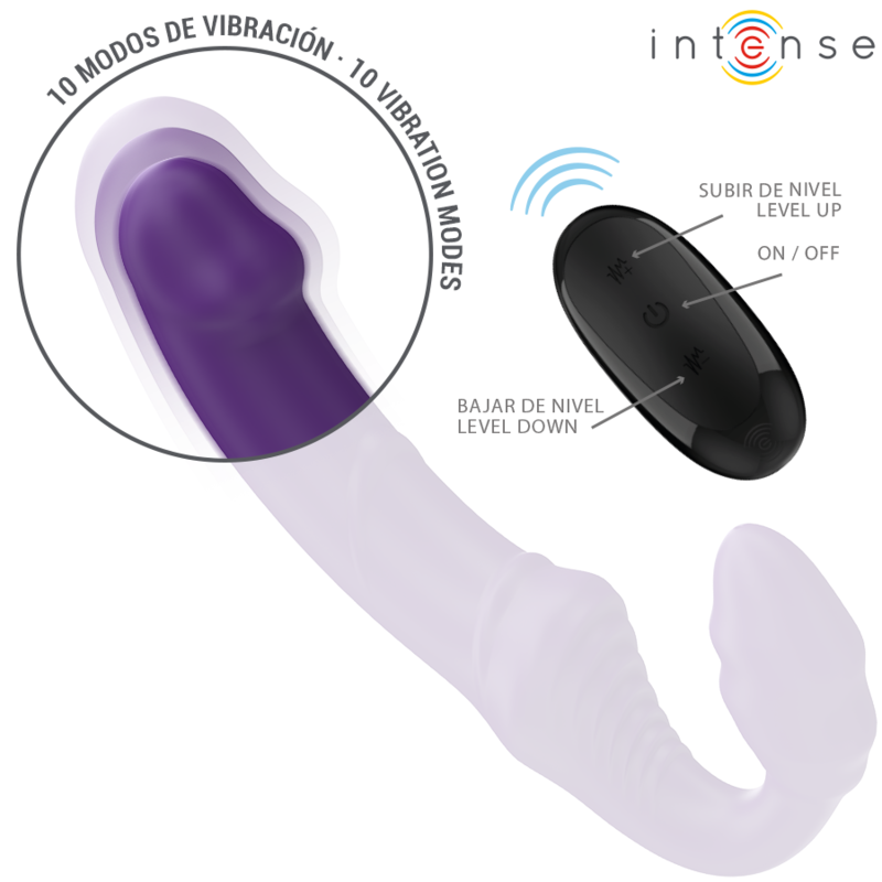 INTENSE - JILL DUBBELE VIBRATOR 20 CM PAARSE AFSTANDSBEDIENING