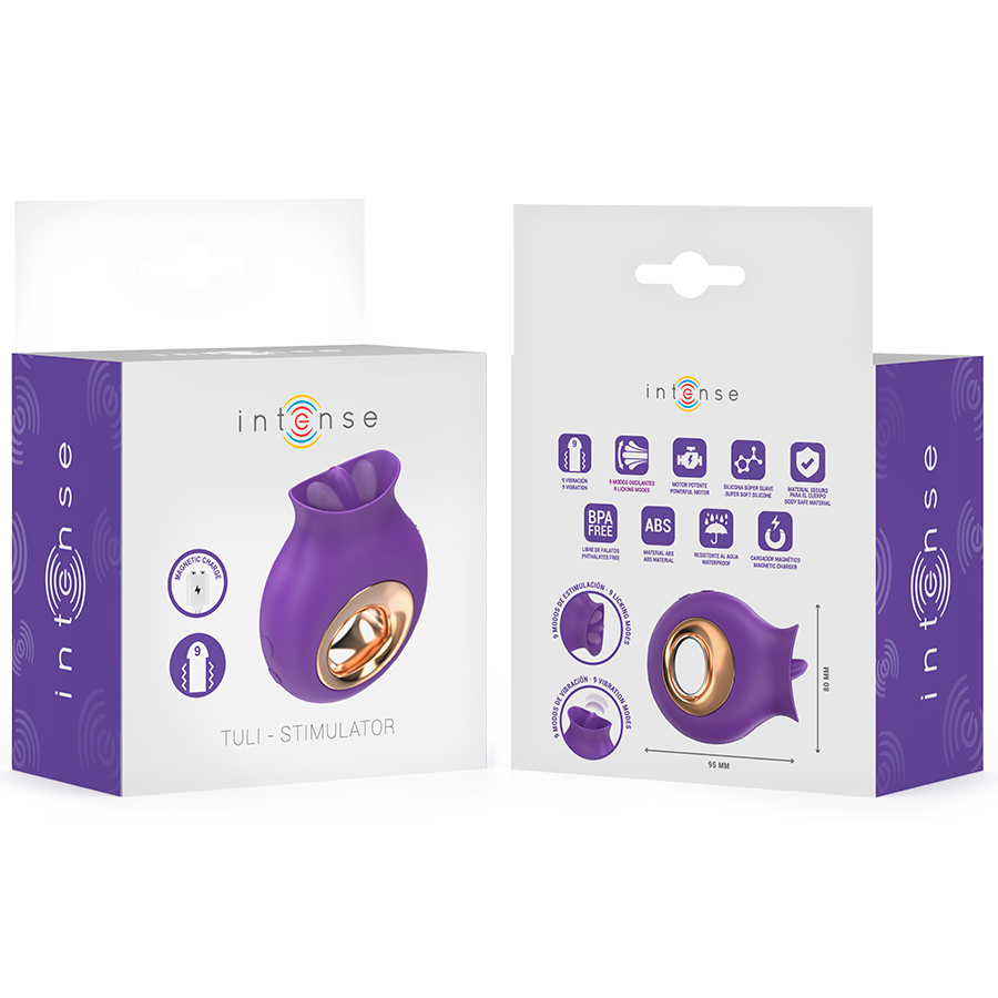INTENSE - TULI CLITORIS STIMULATOR 9 VIBRATIONS &amp; 9 OSCILLATIONS PURPLE