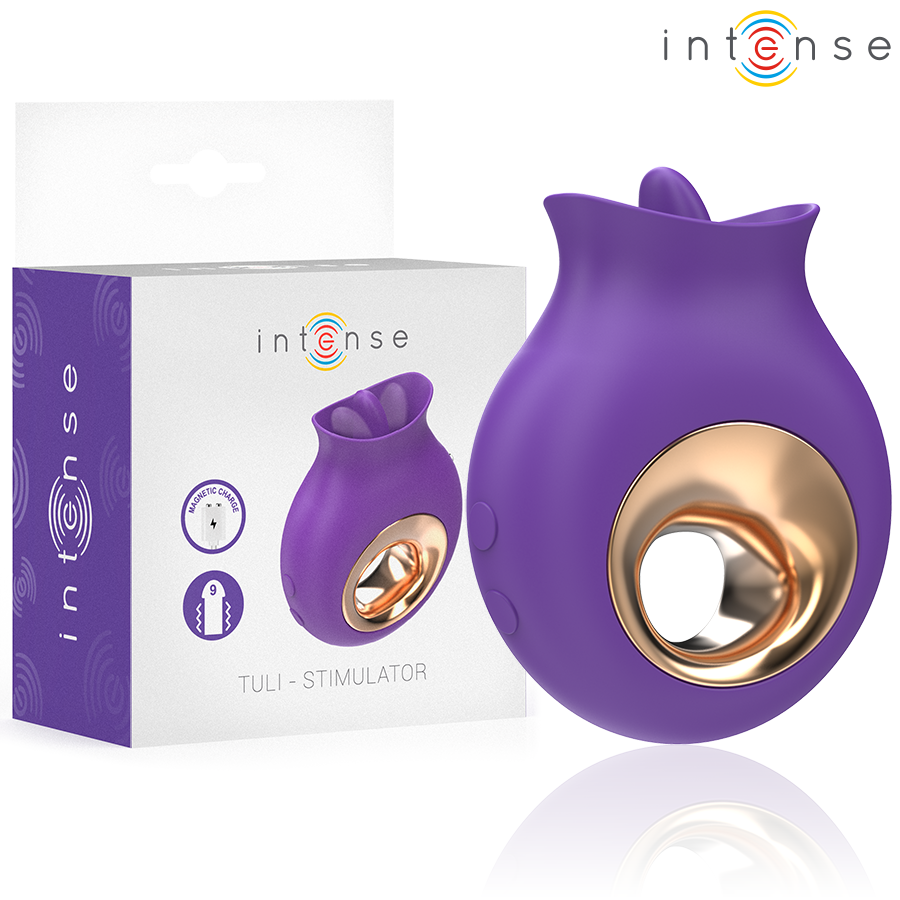 INTENSE - TULI CLITORIS STIMULATOR 9 VIBRATIONS &amp; 9 OSCILLATIONS PURPLE