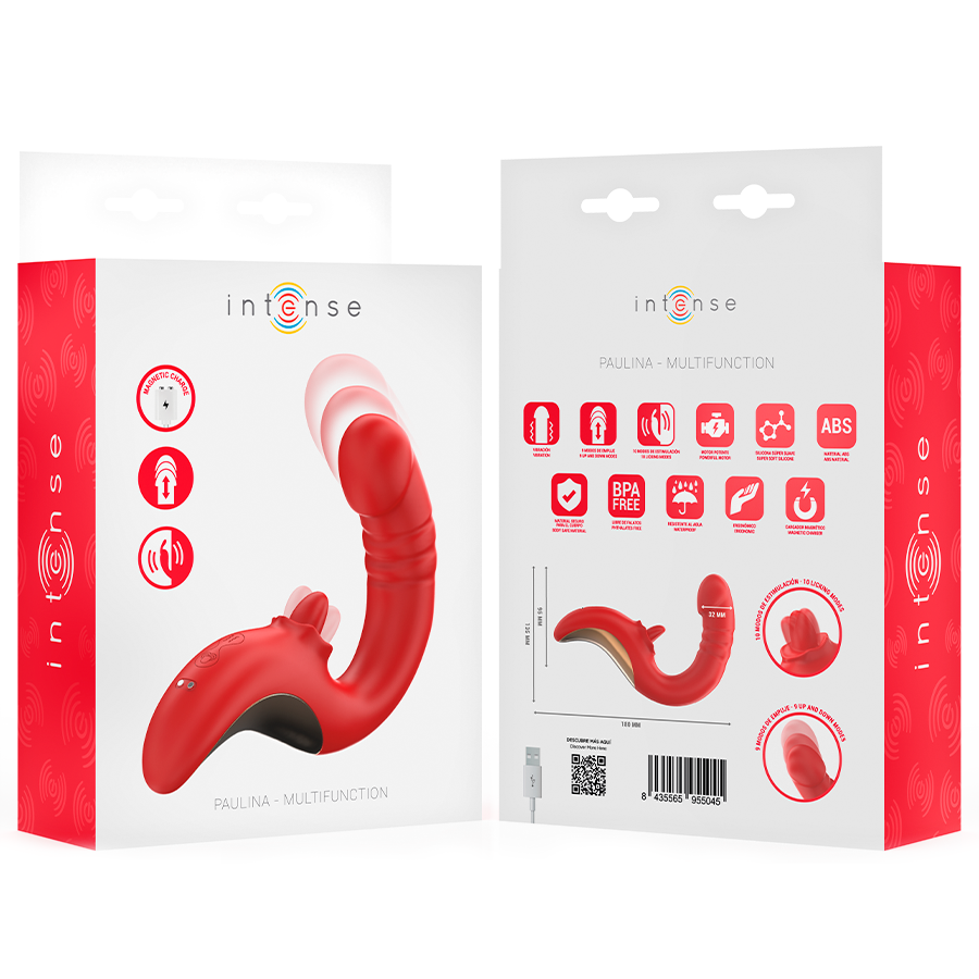 INTENSE - PAULINA VIBRATOR UND STIMULATOR IN U-FORM ROT
