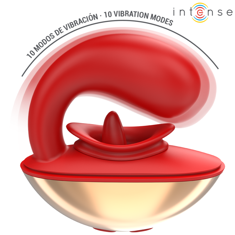 INTENSE - MARIAH VIBRATOR &amp; STIMULATOR IN U-SHAPE 10 VIBRATIONS RED