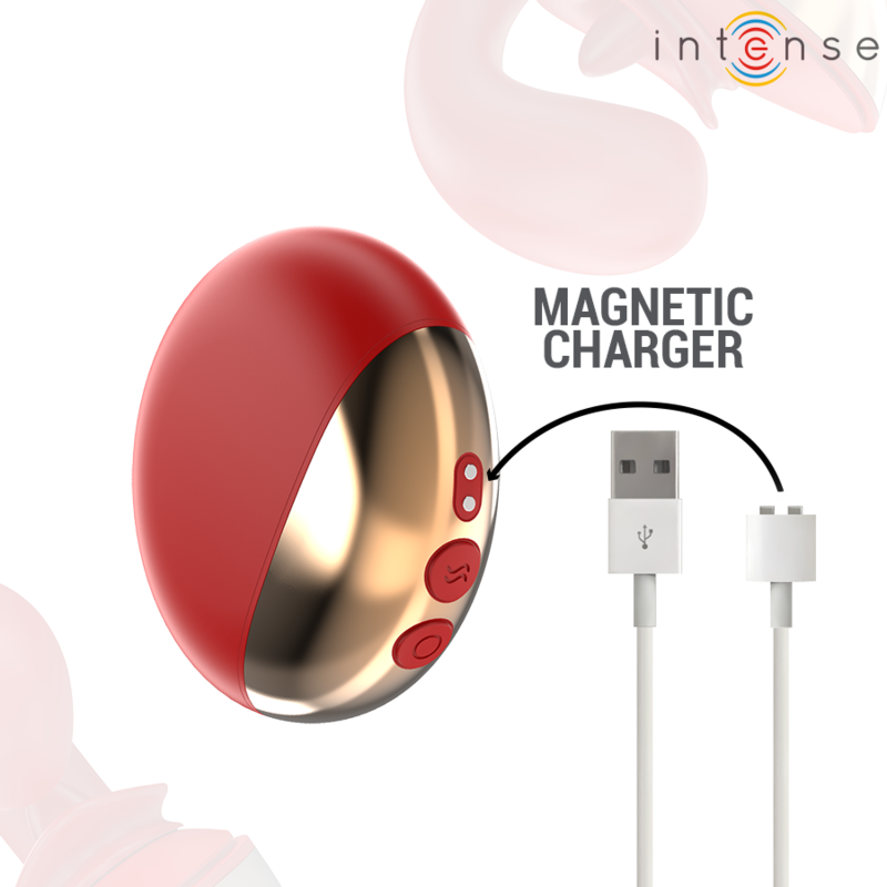 INTENSE - MARIAH VIBRATOR &amp; STIMULATOR IN U-SHAPE 10 VIBRATIONS RED
