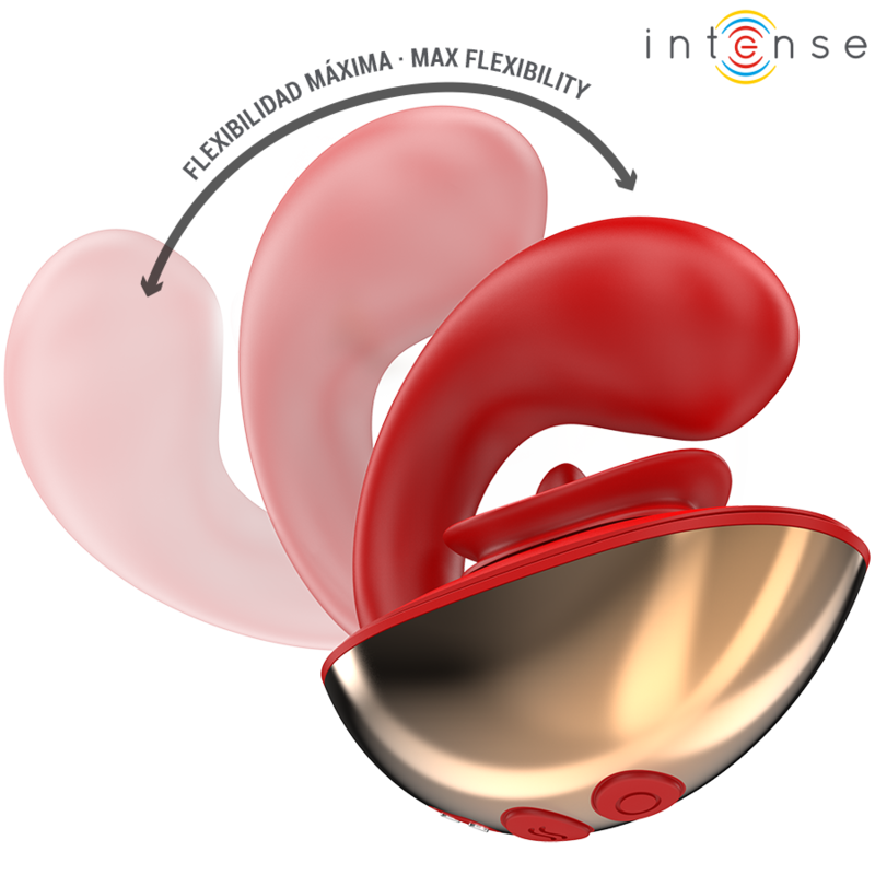 INTENSE - MARIAH VIBRATOR &amp; STIMULATOR IN U-SHAPE 10 VIBRATIONS RED