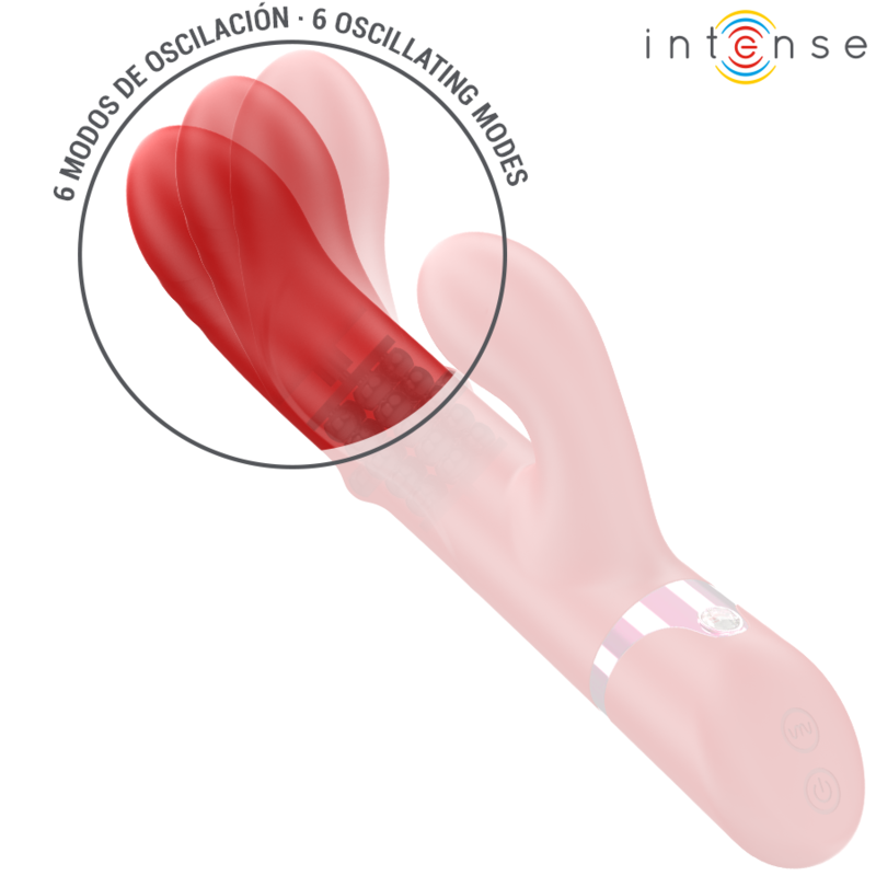 INTENSE - LELE VIBRATEUR MULTIFONCTIONNEL ROTATIF &amp; OSCILLATION &amp; STIMULATION ROUGE