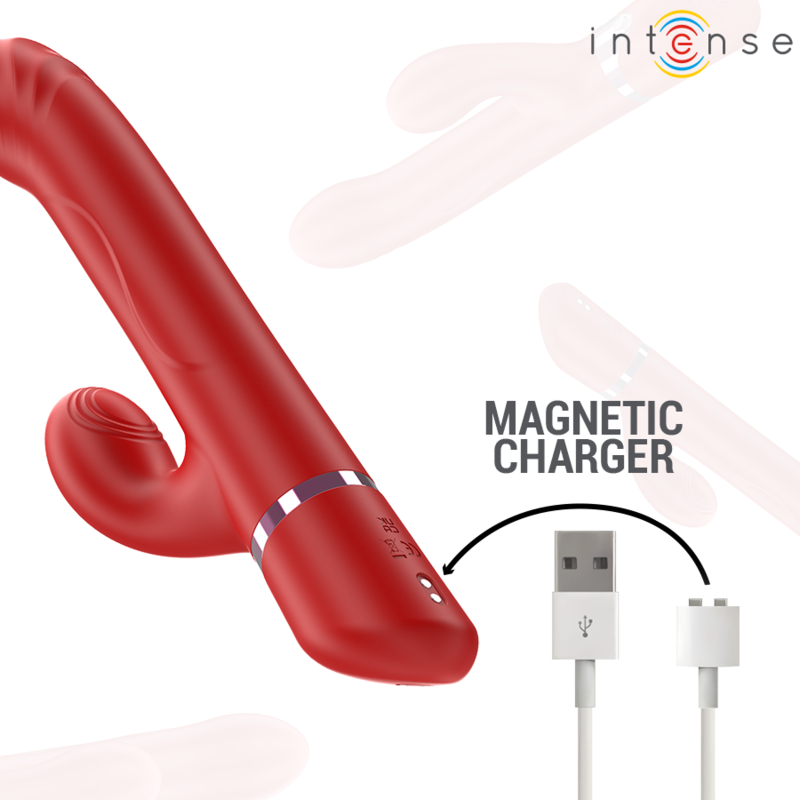 INTENSE - LELE VIBRATEUR MULTIFONCTIONNEL ROTATIF &amp; OSCILLATION &amp; STIMULATION ROUGE