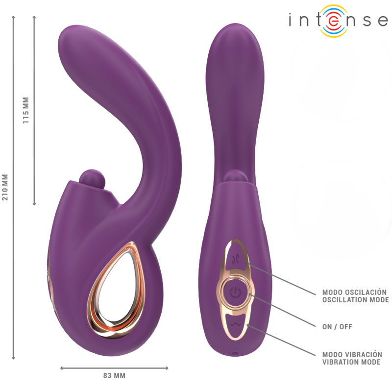 INTENSE - LALI VIBRATEUR POINT G MULTIFONCTIONNEL TAPING &amp; GORGE &amp; VIBRATION VIOLET