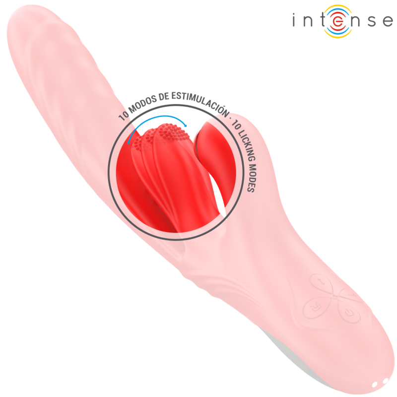 INTENSE - KAROL MULTIFUNCTIONELE VIBRATOR KEEL &amp; STIMULATIE &amp; STIMULERENDE GOLVEN ROOD