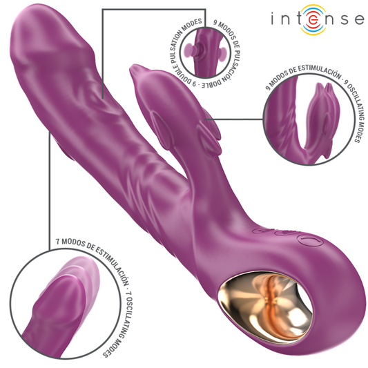 INTENSE - VIBRATEUR MULTIFONCTIONNEL HALLE AVEC LANGUE STIMULANT LES DAUPHIN VIOLET