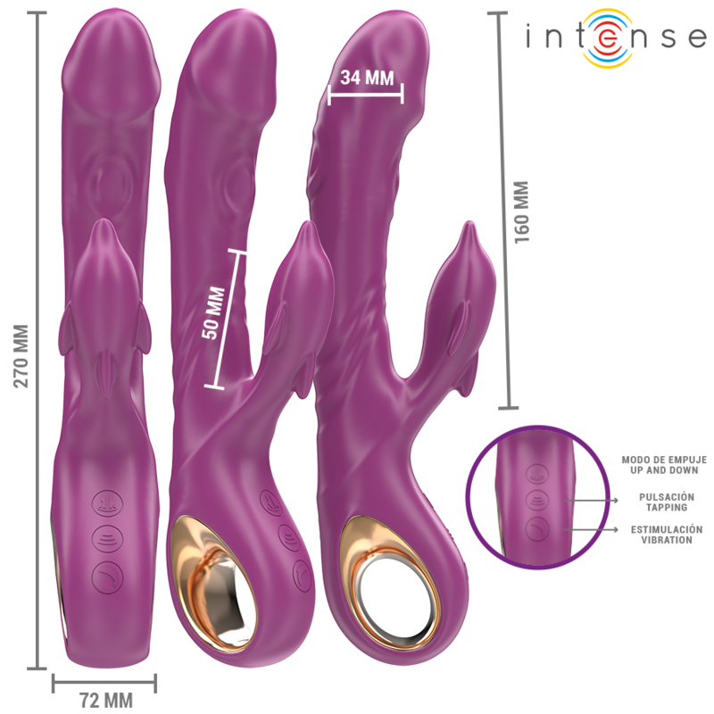 INTENSE - VIBRATEUR MULTIFONCTIONNEL HALLE AVEC LANGUE STIMULANT LES DAUPHIN VIOLET