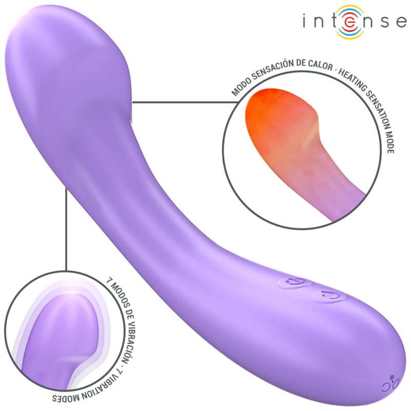 INTENSE - VIBRATEUR BECKY 19 CM CHAUFFANT 7 VIBRATIONS VIOLET